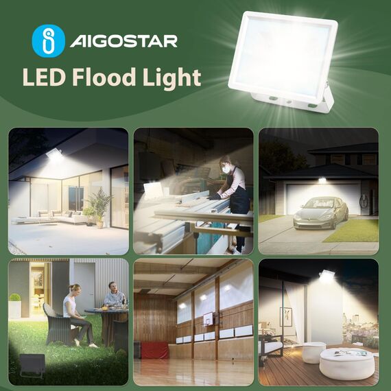 Aigostar LED Strahler Außen 30W,2510LM Superhell LED Fluter,IP65 Wasserdicht Außenstrahler,4000K Naturweiß Scheinwerfer Wandleuchtefür Garten,Innenhöfe,Garage,Hotel