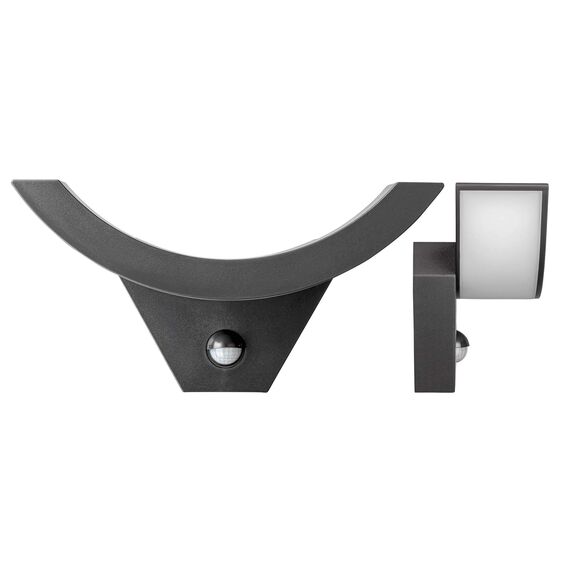 SEBSON® LED Aussenleuchte mit Bewegungsmelder, Wandleuchte anthrazit 15W 930lm, kaltweiß 5800K, IP54 Außenwandleuchte Sensor 9m / 140°