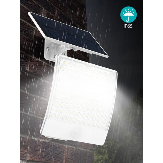 PQP Solarlampen für Außen, 105 LED Solarleuchten Aussen mit Bewegungsmelder, IP65 Wasserdicht,125°Beleuchtungswinkel, Solar Wandleuchten für Garten mit 5m Kabel-2 Stücke