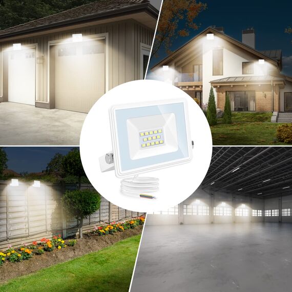 Aigostar 2er-Pack LED Strahler Außen 50W,4300LM Superhell LED Fluter,IP65 Wasserdicht Außenstrahler, 4000K Naturweiß Scheinwerfer Wandleuchtefür Garten, Innenhöfe, Garage, Hotel