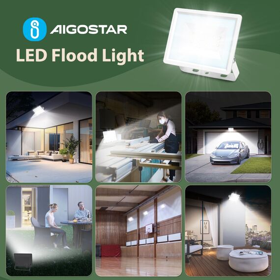 Aigostar LED Strahler Außen 20W,1650LM Superhell LED Fluter,IP65 Wasserdicht Außenstrahler,6500K Kaltes Weiß Scheinwerfer Wandleuchtefür Garten,Innenhöfe,Garage,Hotel