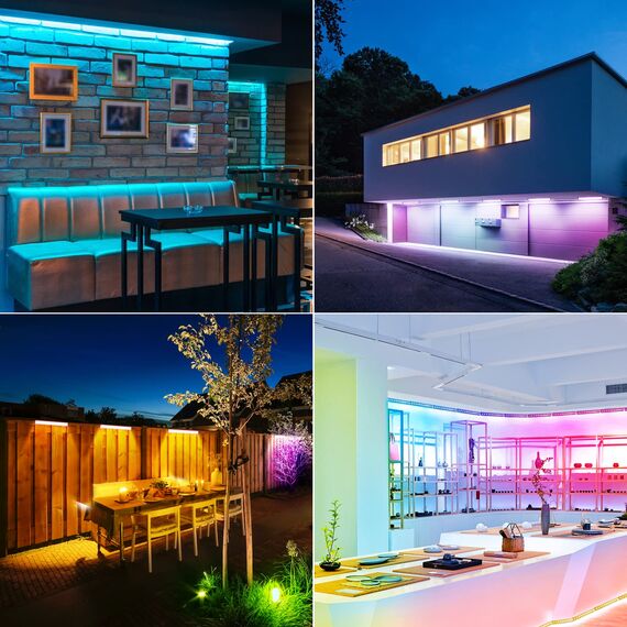 MEIHUA 42W RGB Strahler Außen 10 Farben 6 Helligkeit 30 Modi IP66 Wasserdicht Wallwasher LED Bar Lichteffekte mit Fernbedienung Partylicht für DJ Home Bühnenlichter Weihnachten Halloween 2 Pack