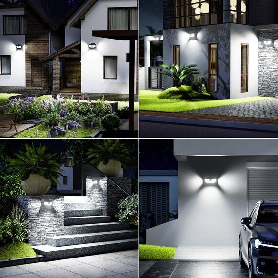 AIXPI Solarlampen für Außen mit bewegungsmelder, [2 Stück] 112 LED Solarleuchten Außen Garten, 270° Superhelle Solarleuchte Sicherheitswandleuchte IP65 Wasserdichte für Hof, Garage, Haustüren