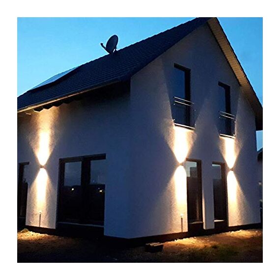 LASIDE Aussenleuchte Aussenlampe Wand, GU10 Anthrazit Aluminium Up and Down Außenlampe Außenleuchte, IP65 Spritzwassergeschützt Wandlampe Wandleuchte Lampe Aussen Außen Leuchte für Garten Terrasse