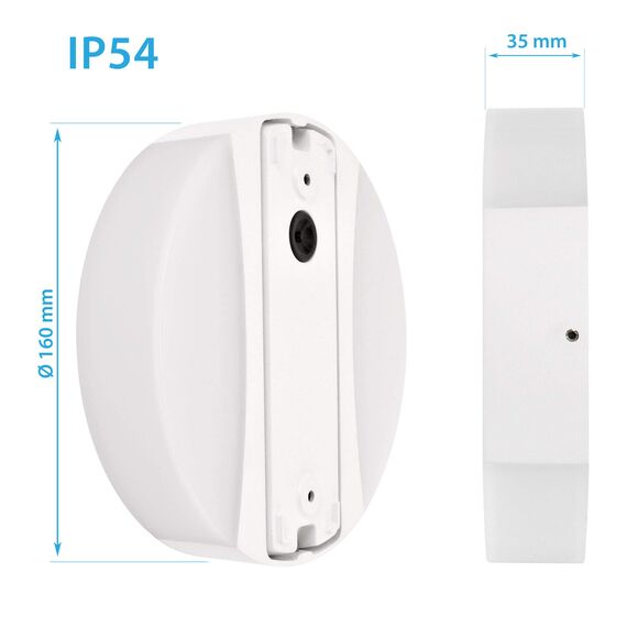 Maxkomfort LED Aussenleuchte rund weiß 10W warmweiß Aussenwandleuchte flach up&down Aussenlampe 1520 DUO