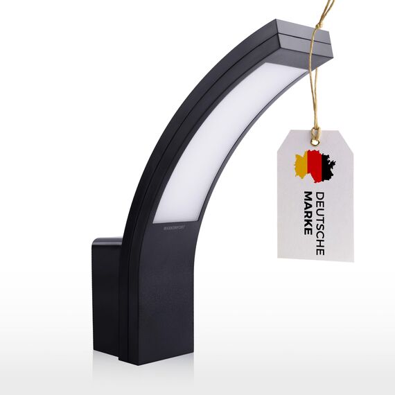 max K O M F O R T LED Aussenleuchten Wand-leuchte Wandlampe neutralweiß 4000K Flurleuchte Fluter 15W schwarz modern IP54 PIRIT-BK-0