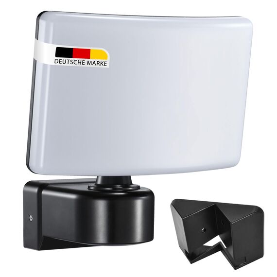 max K O M F O R T LED Außenwandleuchte Fluter Schwarz Schwenkbar | 30W Neutralweiß 4000K, IP65 | Eckmontage möglich | Wandlampe, Strahler, 2200lm, Modernes Design, Lebensdauer 50.000h | SUN2200A