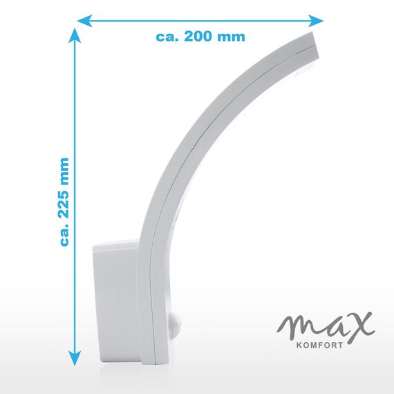 max K O M F O R T LED Aussenleuchten Bewegungsmelder Wand-leuchte Wandlampe Flurleuchte Fluter 15W weiß modern IP54 PIRIT-WH