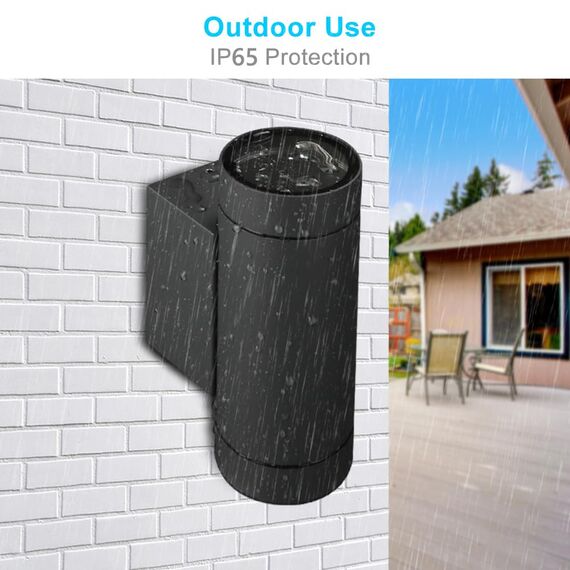 LASIDE Aussenleuchte Aussenlampe Wand, GU10 Anthrazit Aluminium Up and Down Außenlampe Außenleuchte, IP65 Spritzwassergeschützt Wandlampe Wandleuchte Lampe Aussen Außen Leuchte für Garten Terrasse