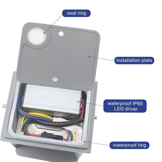 K-Bright LED Wandleuchte Innen 7W Wandlampe Außen Auf und ab Einstellbarer Lichtstrahl 3000K Warmweiß Außenwandleuchte IP65 Wasserdichte Wandleuchten (Hellgrau)