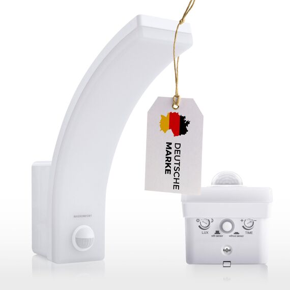 LED Außenleuchte mit Bewegungsmelder – 12/15/20W wählbar – IP65 – 1600-2500lm – Sensor abschaltbar für Dauerlicht – 4000K neutralweiß – Modell X-Prit für Wandmontage