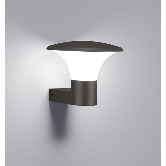 Trio Leuchten LED Außen-Wandleuchte, Aluminiumguss, inklusiv 1 x E27, 4 W, Höhe 22 cm, ø 27 cm, anthrazit 220160142, Schwarz