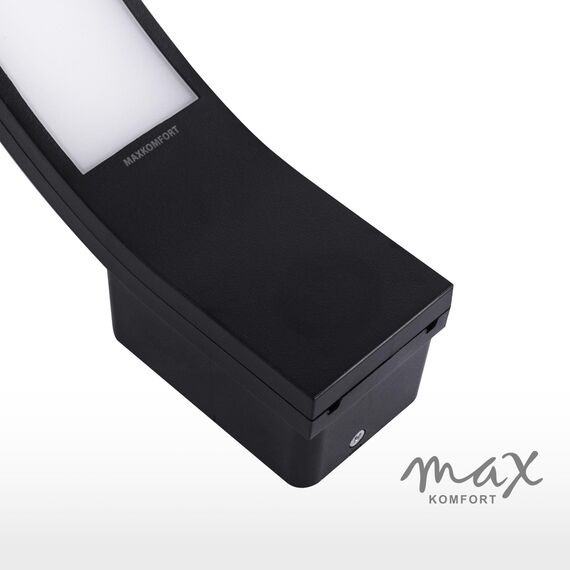 max K O M F O R T LED Aussenleuchten Wand-leuchte Wandlampe neutralweiß 4000K Flurleuchte Fluter 15W schwarz modern IP54 PIRIT-BK-0
