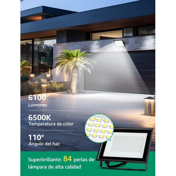 Aigostar LED Strahler Außen Innen 70W 6100LM Kaltweiss 6500K Ledstrahler Scheinwerfer IP65 Wasserdicht LED Außenstrahler für Hell Garten Garage Sportplatz Hof Fluter