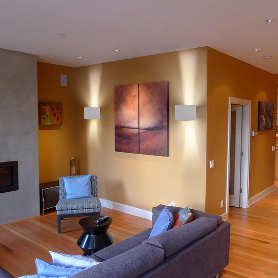 K-Bright LED Wandleuchte Innen 7W Wandlampe Außen Auf und ab Einstellbarer Lichtstrahl 3000K Warmweiß Außenwandleuchte IP65 Wasserdichte Wandleuchten (Hellgrau)