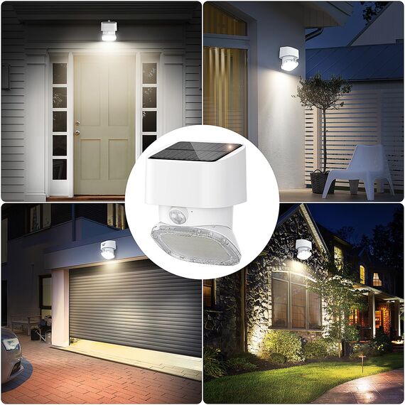 Tyreses Solarlampen für Außen für Garage,Terrasse,Garten (schwarz)