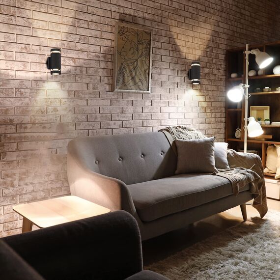 CELAVY LED Wandleuchte Wandlampe aussen 2 Stück, IP65 Außenlampe Außenleuchte Wand GU10 Aluminium, Wasserdichte Up Down Außenbeleuchtung Außenwandleuchte Aussenleuchte für Terrasse Balkon Haus, Grau