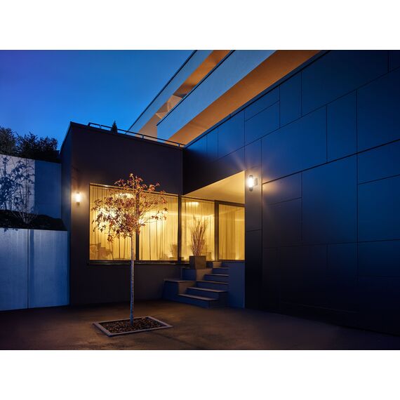 Steinel LED Wandleuchte L 630, inklusive Hausnummer, 360 Grad Sensor, 8 m Reichweite, Softlicht, Dauerlicht, UV-beständiger Kunststoff, Integriert, 8.2 W, Anthrazit, 6.5 x 21.1 x 36.4 cm