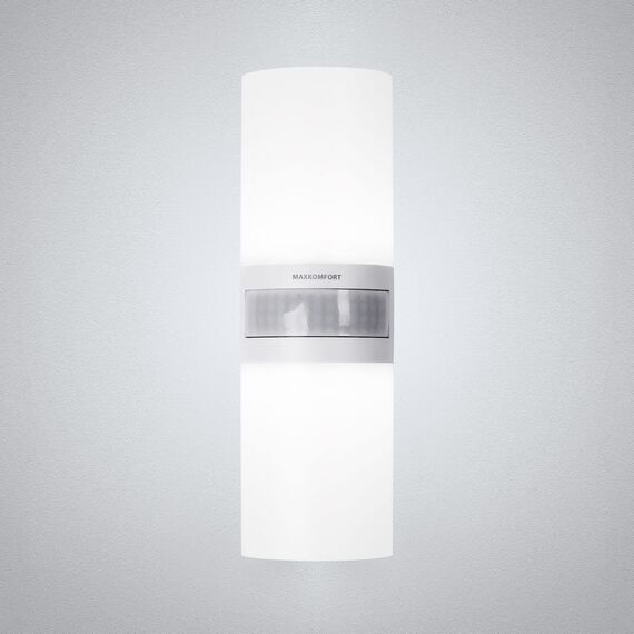 max K O M F O R T LED Außenleuchte mit Bewegungsmelder weiß Wandleuchte IP65 Außenlampe Außenwandleuchte ST102A1-WH TWIN