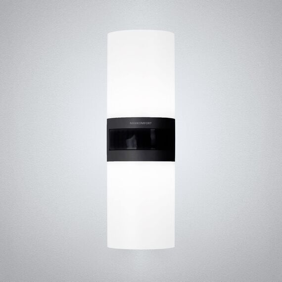 max K O M F O R T LED Außenleuchte mit Bewegungsmelder schwarz Wandleuchte IP65 Außenlampe Außenwandleuchte ST102A1-BK TWIN