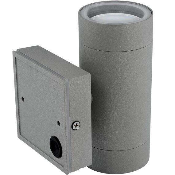 SSC-LUXon LED Außenwandleuchte grau Up Down IP54 inkl. 2x LED GU10 Lampen 4W warmweiß 230V - Wandleuchte Außen 2 flammig
