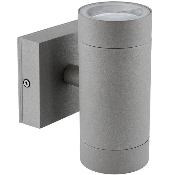 SSC-LUXon LED Außenwandleuchte grau Up Down IP54 inkl. 2x LED GU10 Lampen 4W warmweiß 230V - Wandleuchte Außen 2 flammig