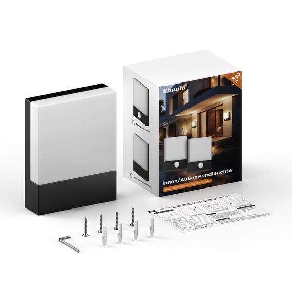 LED Wandleuchte Aussen IP65 Außenleuchte Wand Außenlampe Warmweiss Außenwandleuchte Modern Wandlampe Wasserdicht Außenbeleuchtung Alu für Außenbreich Outdoor Wall light Flur Treppenhuaus