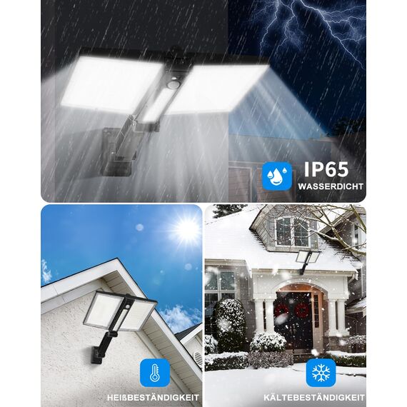 Bellanny 200W Straßenlaternen LED Solar Strahler mit Bewegungsmelder Sensor, 180LED Solarlampen Wandleuchte mit Fernbedienung, 6500K Straßenlampe Wegeleuchte Aussenleuchte für Garten Innenhöfe Garage