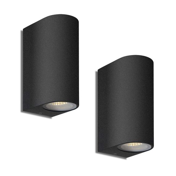 HLFVLITE Außenleuchte Wand GU10 Wandlampen 2 Stück Up and Down Leuchten Aussen Aluminium, IP44 Wasserdichte Wandleuchte Garten Terrasse