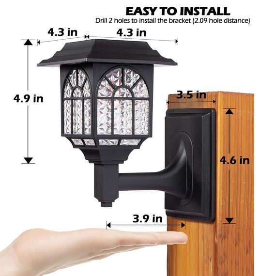 LeiDrail Solar Wandleuchte Aussen, Wasserdicht Solarlampen für Außen Garten Deko Solarleuchte Led Beleuchtung für Zaun Wand Garage Balkon Hinterhof Treppe, Warmweiß 4 Stück
