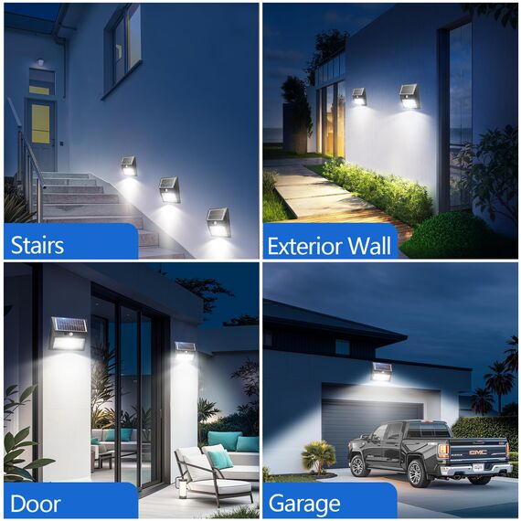 Possily Solarlampen für Außen mit Bewegungsmelder, 2000mAh Solar Außenwandleuchten mit Bewegungsmelder 130LED Solarleuchte für Außen 3 Modi Solar Aussenleuchte IP54 Wasserdichte Wandleuchte für Garten