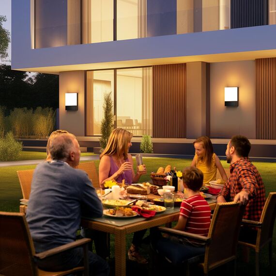 LED Wandleuchte Aussen IP65 Außenleuchte Wand Außenlampe Warmweiss Außenwandleuchte Modern Wandlampe Wasserdicht Außenbeleuchtung Alu für Außenbreich Outdoor Wall light Flur Treppenhuaus