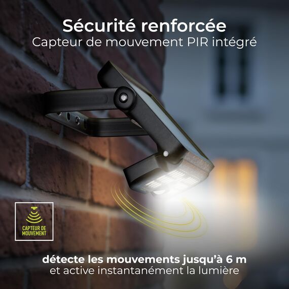 Luceco Solar-LED-Flutlichtstrahler mit PIR Bewegungsmelder, 5 Watt, IP65-Klassifiezierung