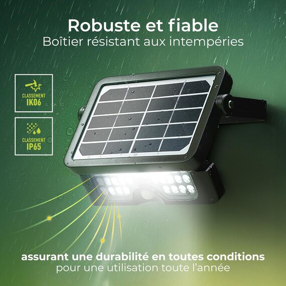 Luceco Solar-LED-Flutlichtstrahler mit PIR Bewegungsmelder, 5 Watt, IP65-Klassifiezierung