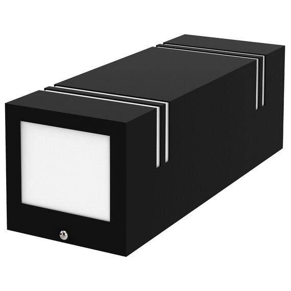 SSC-LUXon Außenwandleuchte JOVO-L für außen in matt schwarz 230V - up & down Wandlampe mit Wasserschutz IP44 für 2x GU10 Leuchtmittel