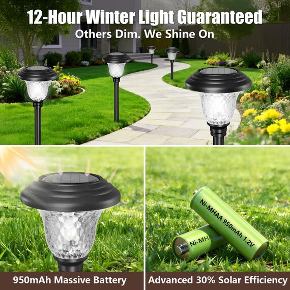 BEAU JARDIN 8 Stück Solarlampen für Außen, Solarleuchten Garten mit 3 Farbmodi, Gartenbeleuchtung Winterfest & Wasserdicht, Dekolichter für Rasen Terrasse Wege