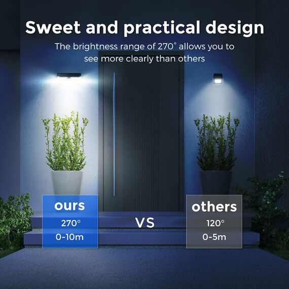 Solarlampen für Außen, Verbessern Solarlampen für Außen mit 4 Beleuchtungs modi , Solarleuchte Aussen, IP67 Wasserdichte WandleuchteSolarlicht für Garten 4 Stück