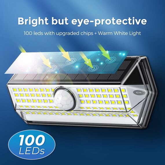 Solarlampen für Außen, Verbessern Solarlampen für Außen mit 4 Beleuchtungs modi , Solarleuchte Aussen, IP67 Wasserdichte WandleuchteSolarlicht für Garten 4 Stück
