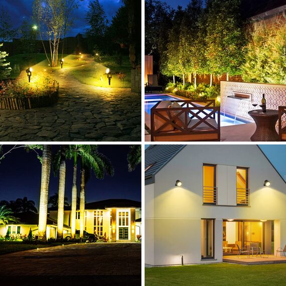 T-SUNUS Solarlampen für Außen, Solarstrahler für Außen Warmweiß, Gartenstrahler Solar mit 2 Lichtmodi, IP65 Wasserdicht, Auto ON/OFF, Solar Strahler für Garten Auffahrt Weg 2 Stück