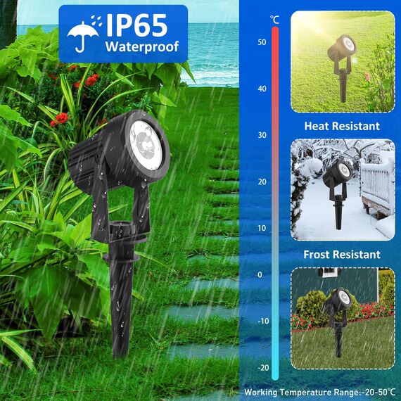 T-SUNUS Solar Gartenleuchte mehrfarbig, Gartenstrahler Solar RGB mit 6 Farbwechsel IP65 Wasserdicht, Solar Strahler Solarlampen farbig für Garten Baum Gartenweg Wand 2 Stück