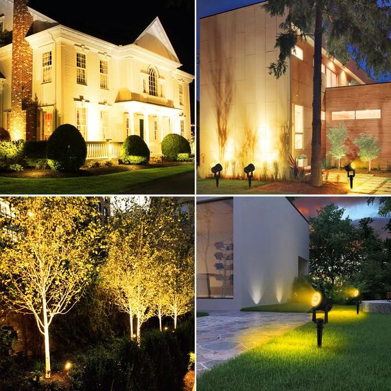 T-SUNUS Solarstrahler für Außen, Gartenstrahler Solar Warmweiß, Auto ON/OFF, IP65 Wasserdicht, Solarlampen für Außen Garten 2 Helligkeitsmodi 3 Meter Kabe für Garten Hof Gehweg