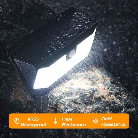 Lepwings Solarlampen für Außen, 238 LED Solarleuchte mit Bewegungsmelder, 3 Modi 2000mAh Wandleuchte IP65 Wasserdichte, 270° Beleuchtungswinkel Solarlicht für Garten, Garage, Schwimmbad, Straße