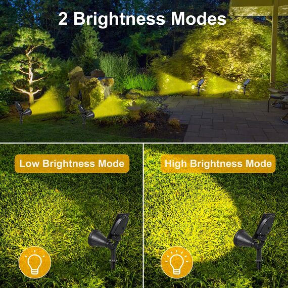 T-SUN Solarlampen für Außen Garten 7 LED Solarleuchten 2-in-1 Solar Strahler Outdoor Wandleuchte Warmes Weiß 2700K 2 Beleuchtungsmodi Auto-ON/OFF Sicherheitsbeleuchtung für Hof Rasen Wege Auffahrt