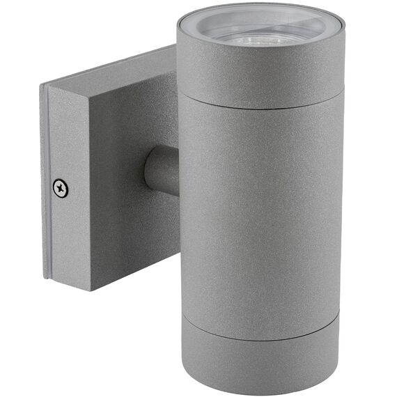 SSC-LUXon LED Wandleuchte Up & Down IP54 für Außen inkl.2x LED Leuchtmittel 3W warmweiß 2700K für 230V - Wandlampe in Alu Grau anthrazit