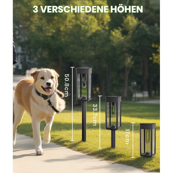 BITPOTT Solarlampen für Außen Garten 2 Stück, mit super hellen Lichtern, wasserdichte Solarleuchten für Rasen und Terrasse, Solarlampen für Außen Garten Deko und Gehwegbeleuchtung