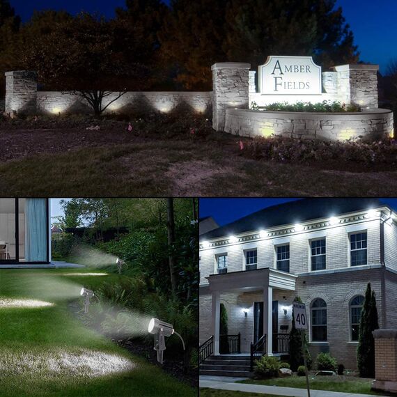 T-SUNUS Solarstrahler für Außen Garten, Gartenstrahler Solar Außen Solarlampe für Außen, Auto ON/OFF, IP65 Wasserdicht 2 Helligkeitsmodi für Baum Terrasse Hof Gehweg Kaltweiß