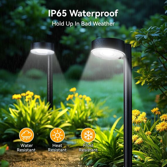 BUCASA Solarlampen für Außen Garten, 8X12 LEDs Helle Solarleuchten für Außen mit Längere Arbeitzeit, IP65 Wasserdicht Solar Gartenleuchten Deko für Rasen Terrasse Hof Balkon Kaltes Weißes