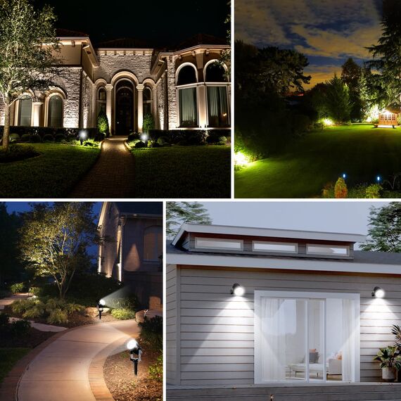 T-SUNUS Gartenstrahler Solar Außen, Solarlampen für Außen Garten Kaltweiß IP65 Wasserdicht, 2 Helligkeitsmodi, Solar Gartenleuchte Auto ON/OFF für Hof Auffahrt Gehweg