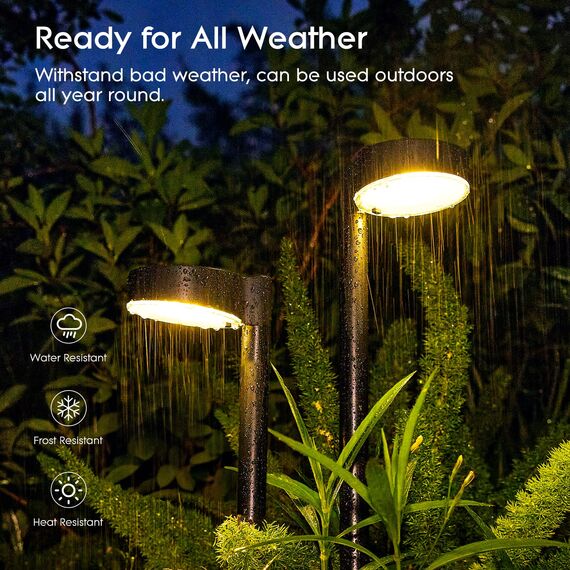 BUCASA Solarlampen für Außen Garten, 4X12 LEDs Helle Solarleuchten für Außen mit Längere Arbeitzeit, IP65 Wasserdicht Solar Gartenleuchten Deko für Rasen Terrasse Hof Balkon Geschenke