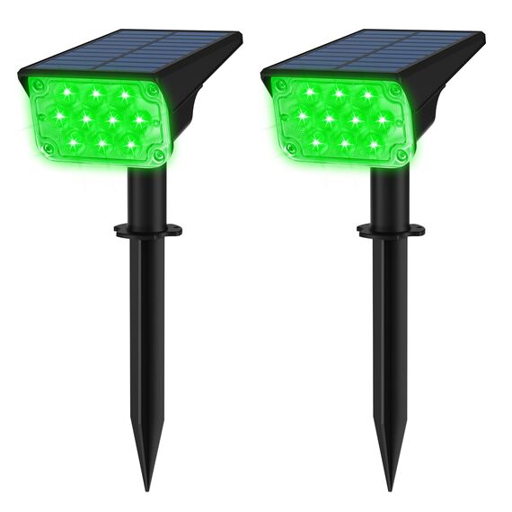 T-SUNUS Gartenstrahler Solar, Solarlampen für Außen, IP65 Wasserdicht Auto ON/OFF 2 Helligkeitsmodi, Solar Gartenleuchte für Baum Gartenweg Auffahrt Hof 2 Stück